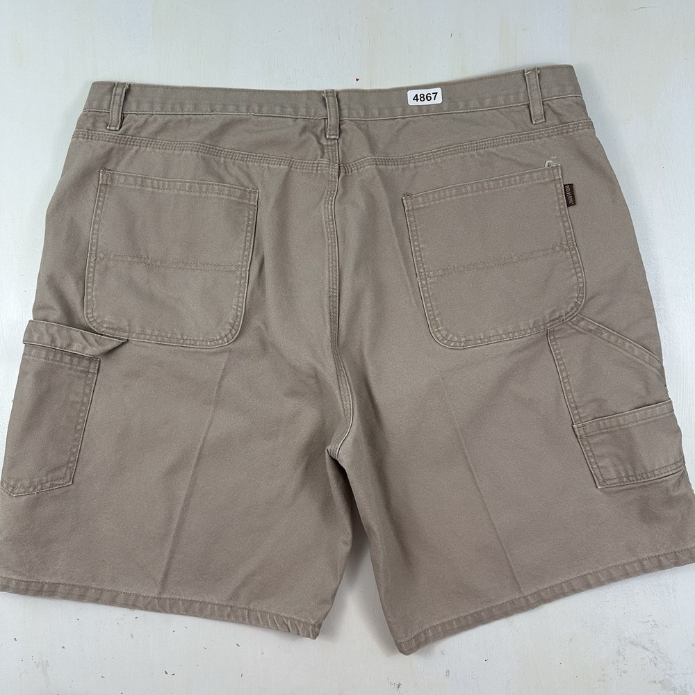 Vintage Wolverine Carpenter Shorts‎ Mens Actual 42 X 9 Beige Heavyweight Canvas